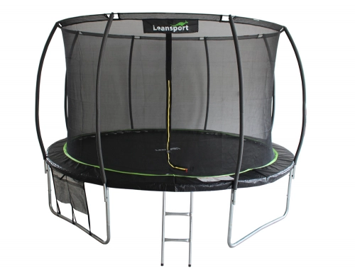 Batuts ar drošības tīklu un kāpnēm 427 cm (14ft) LEAN Sport Max Black-Green