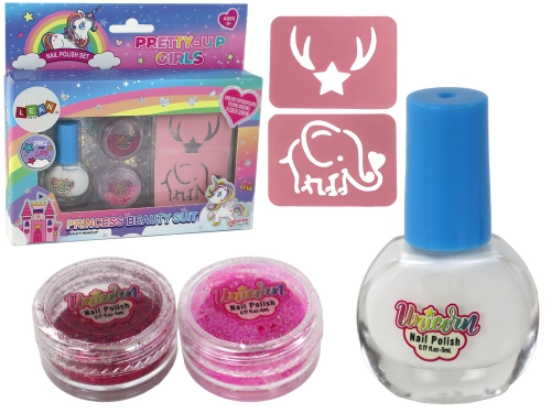 Beauty Set Nail Polish Loose Glitter Stencils