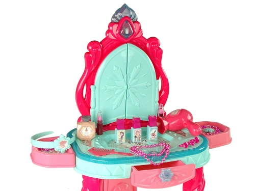 Beauty Set Toilet with Mirror Light Sound Jewellery Pink