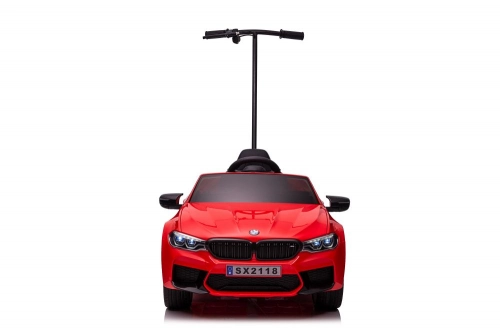 Детский электромобиль BMW M5 с платформой и ручкой для родителей Red lacquered