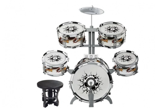 Big Set of Silver Drums for kids