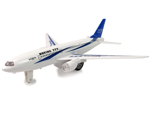 Boeing 777 White Propulsion Passenger Aircraft Lights Sounds