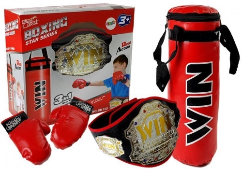 Boxing set, bag, gloves, belt
