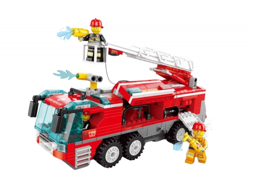Bricks Set Fire Department Base Car Auto Helicopter 845 El