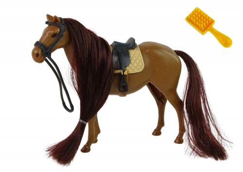 Brown Mane Combing Horse Figurine