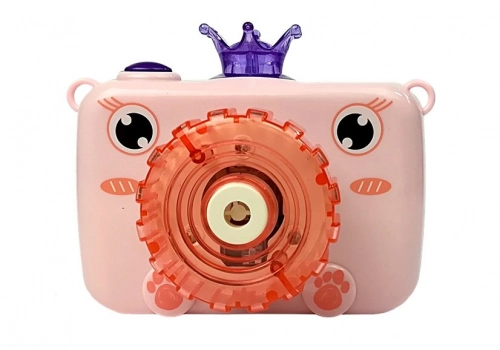 Camera blows soap bubbles Battery Pink Bubble Generator