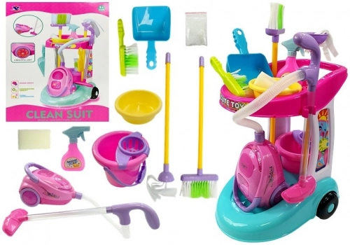 Cleaning Set on a Cart with Vacuum Cleaner