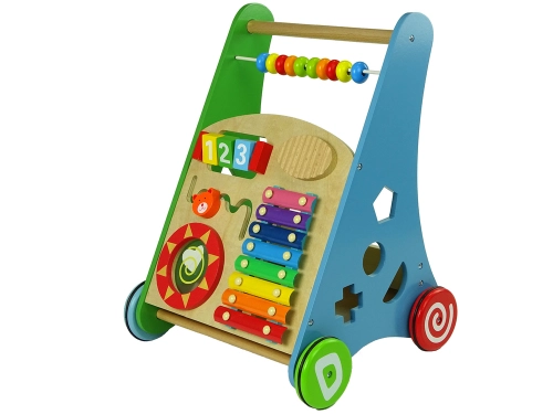 Colourful Wooden Pushchair Geometric Figures Dulcimer Beads