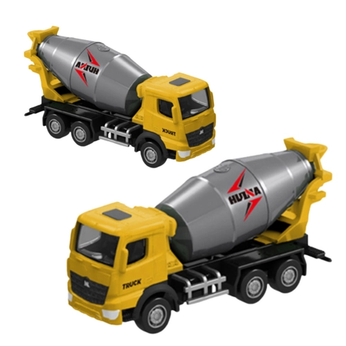 Concrete Mixer Metal Collectible Model Huina Yellow 1:80