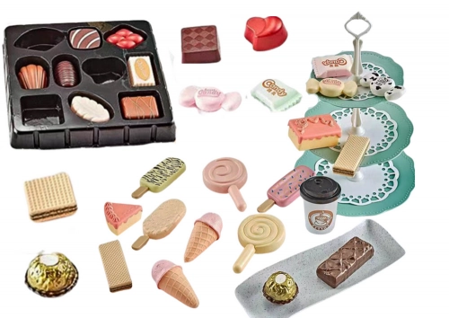 Confectionery Cafe Set Sweets Figurines Coffee Cake 50 pieces.