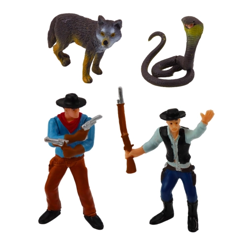 Cowboy Set Figures Wild West Cowboy Boat Cannon