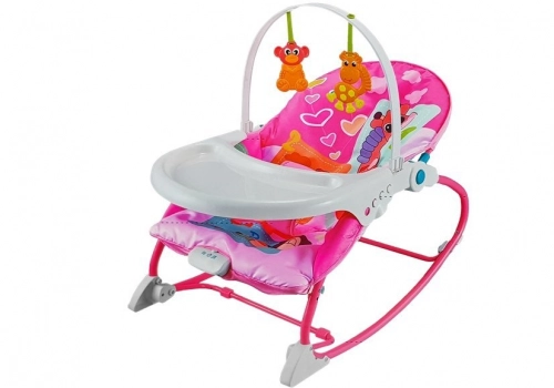 Cradle Rocker Chair 2 in 1 Feeding Chair Pink