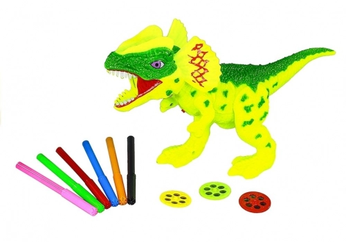 Dinozaura projektors + 6 marķieri