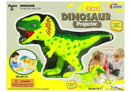Dinozaura projektors + 6 marķieri