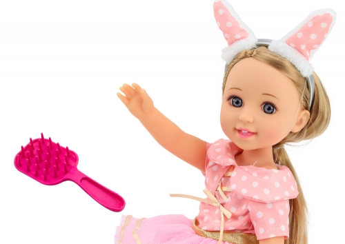 Doll Pink Dress Long Hair Headband Brush 38cm