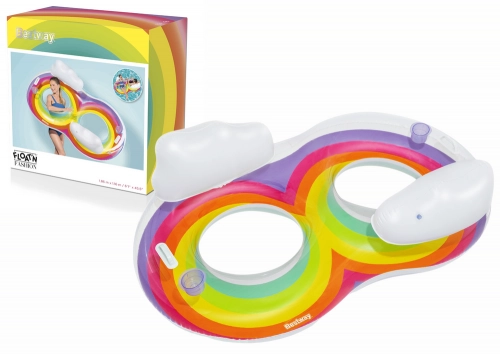Double Inflatable Swimming Ring 186 x 116 cm Rainbow Bestway 43648