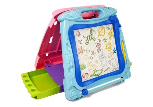 Double-sided drawing board. Markers. Magnets