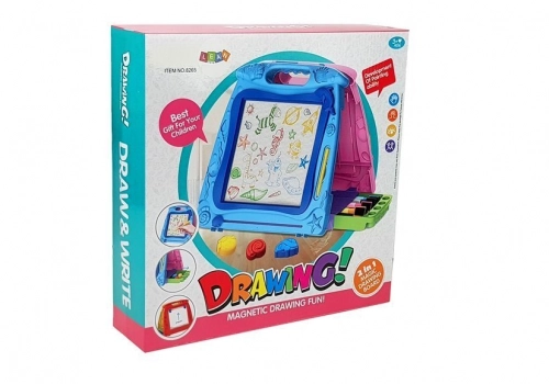 Double-sided drawing board. Markers. Magnets