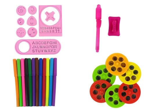 Drawing Table Chair Projector Pink Pens Pictures
