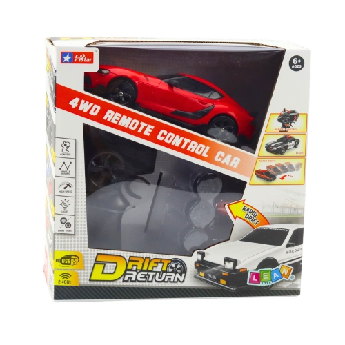 Drift Sports Car Interchangeable Wheels Remote Controlled RC 4WD Red