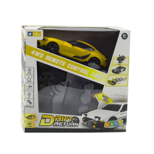 Drift Sports Car Interchangeable Wheels Remote Controlled RC 4WD Yellow