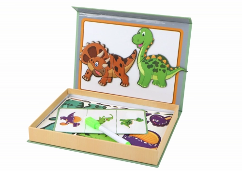 Educational Magnetic Puzzle Set With a Dinosaur Theme