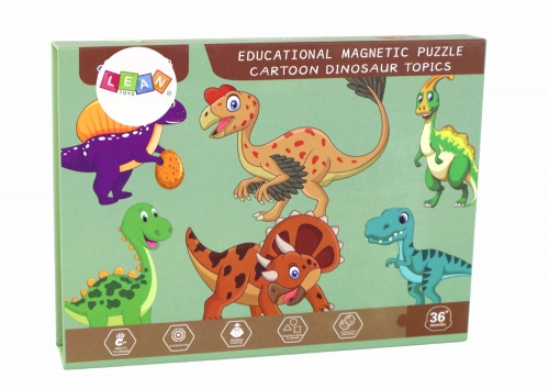 Educational Magnetic Puzzle Set With a Dinosaur Theme