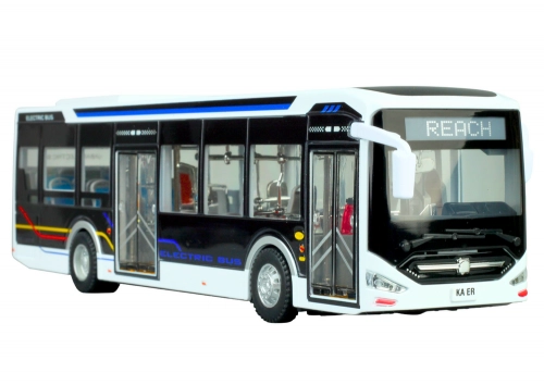 Electric City Bus 1:42 Metal Lights White