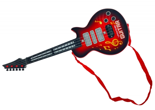 Electric Guitar Star Strings Coloured Diodes Red