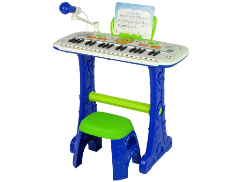 Electric Keyboard Piano for Kids Blue USB Notes