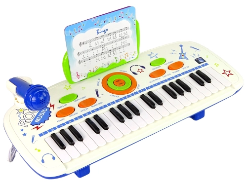 Electric Piano Keyboard for Kids Blue USB MP3 notes
