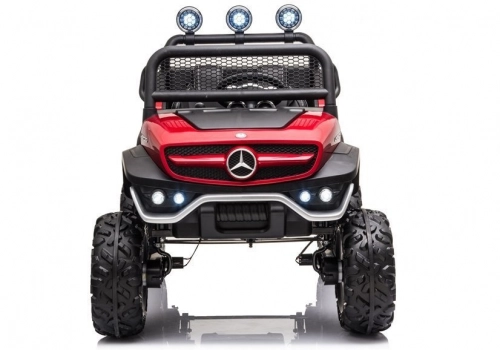 Divvietīgs bērnu elektromobilis Bagijs Mercedes Unimog S Painted Red