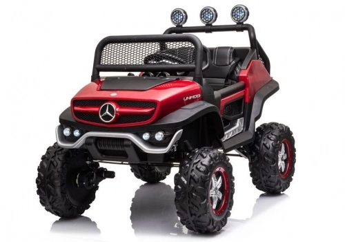 Divvietīgs bērnu elektromobilis Bagijs Mercedes Unimog S Painted Red