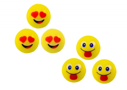 Emoji Yellow Rubber Balls Set 6 Pcs