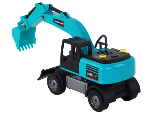 Excavator DIY Kit Blue Construction Vehicle Drill Rig Grapple