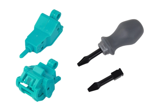 Excavator DIY Kit Blue Construction Vehicle Drill Rig Grapple