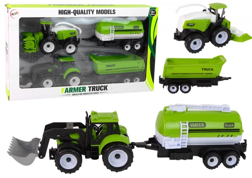 Farm Vehicle Set Tractors Tanker Trailer