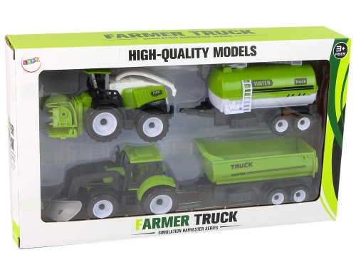Farm Vehicle Set Tractors Tanker Trailer