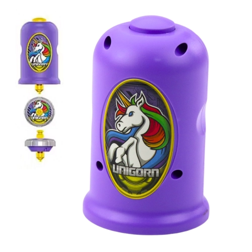Flying Disc Unicorn Spinner Launcher Set Purple