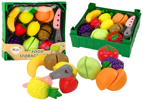 Fruit Cutting Set in a Box 9 Pieces Green Knife