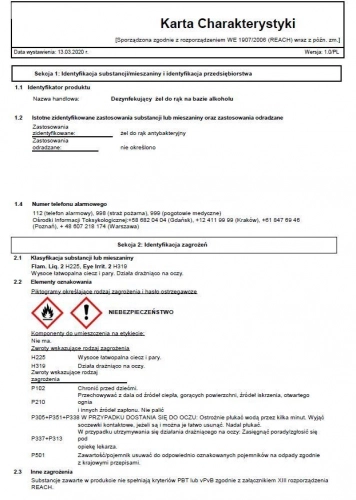 Hand Disinfection Gel with Alcohol 70% 100ml
