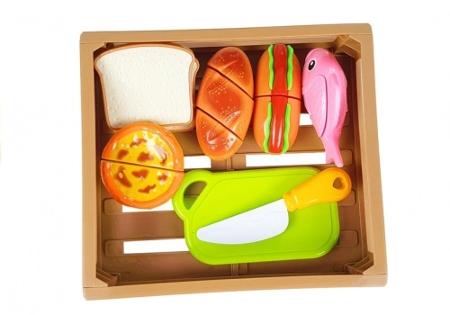 Hot-Dog Set for Cutting Indredients in a Basket