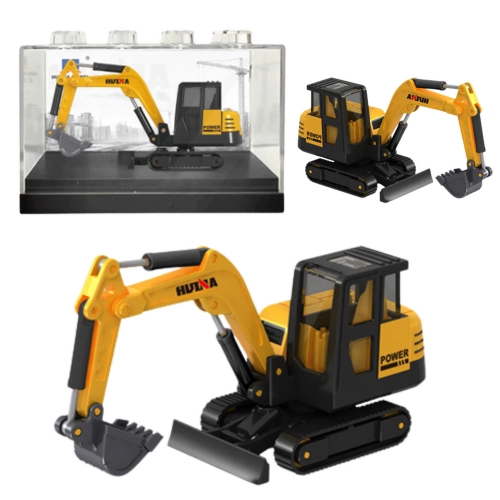 Huina Yellow 1:80 Metal Excavator Collectible Model
