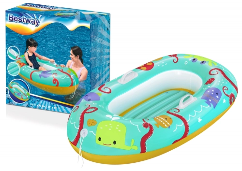 Inflatable Dinghy For Children 119 cm x 79 cm Orange Bestway 34009