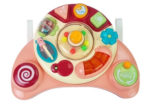 Interactive Baby Panel Toy Music Animal Pink