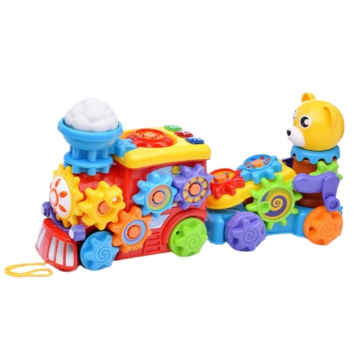 Interactive Musical Train For Toddlers Teddy Bear Gears Colorful