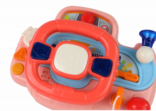 Interactive Pink Steering Wheel Driving Simulator Multifunctional