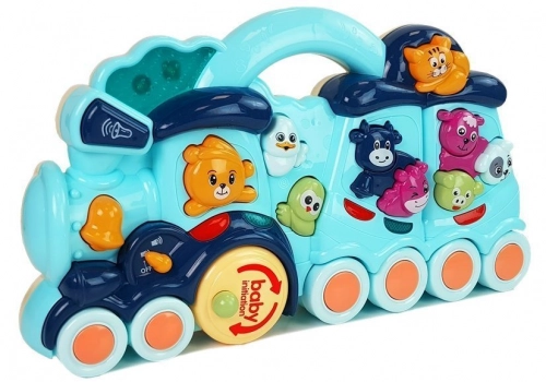 Kids Interactive Toy Locomotive Animal Sounds Blue