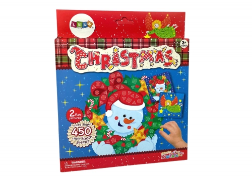 Kit DIY Coloured Mosaic Christmas Glue-On Snowman Angel