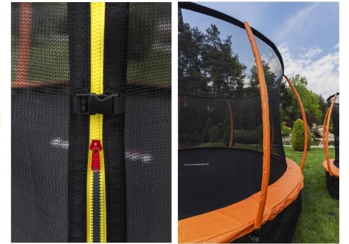 Batuts ar drošības tīklu un kāpnēm 244 cm (8ft) LEAN SPORT BEST Orange
